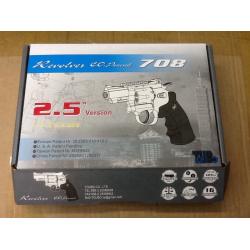 ปืนลูกโม่ 2.5 นิ้ว Magnum อัดแก๊ส Co2 สีเงิน - WinGun 708s