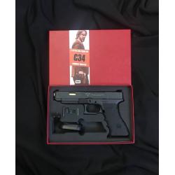 New.MWC T-Style G34 Aluminum Combat Set DX for Marui G-Series Pice : 1x,500 ฿ - CNC machined aluminum slide / barrel / magwell / sights / dummy extractor - Fiber reinforced nylon grip, trigger guard undercut and stippled - Suitable for Marui G17/34 ราคาพิ