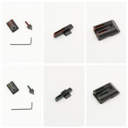 ศูนย์หน้า-หลังไฟเบอร์ออฟติด ปืนM1911 ใส่ได้กับปืน Novak Lomount cut .270/.450 1911 5” 9mm. .40 S&W หลอด Fiber optic มี2สี #สีแดง #สีเขียว