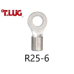 หางปลากลมเปลือย R25-6 TLUG ใช้กับสาย 25 sq.mm (50 ชิ้น/ห่อ)