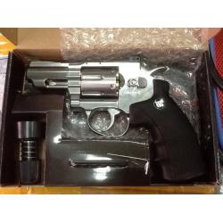 New.ปืนลูกโม่ 2.5 นิ้ว Magnum อัดแก๊ส Co2 สีเงิน - WinGun 708s. ราคาพิเศษ