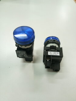 ไพลอตแลมป์ IDEC แบบเปลี่ยน LED ได้ สีน้ำเงิน รู 22 mm Pilot Lamp ไฟ 230/240 VAC