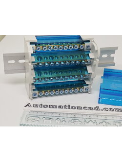 BAR กระจายไฟฟ้า 4 แถว 11 ช่อง Power BAR ต่อสายไฟฟ้า Power Distribution BOX