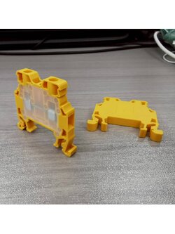 เทอร์มินอล ออนก้า 24A ใช้กับสายขนาด 2.5mm² ONKA-1018 Scewed terminal Yellow 1010018 MRK Series