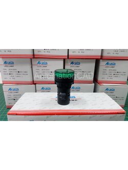 AKELA LED Lamp ไพลอตแลมป์ สีเขียว รู 22 mm ไฟ 220 VAC
