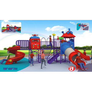 เครื่องเล่นสนามกลางแจ้ง เครื่องเล่นสนามชุดสถานีคอปเตอร์3สไล