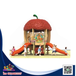 เครื่องเล่นสนาม ชุดบ้านวอลนัทกระดานลื่น