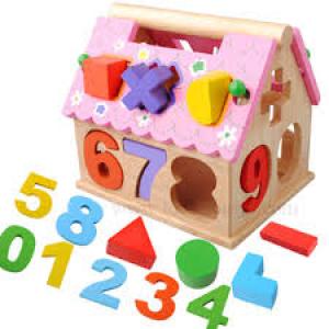 บ้านบล็อกไม้หยอดตัวเล็ก