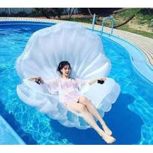 แพยางเป่าลมแฟนซีรูปหอยมุก Super Giant Pearl Inflatable Pool Float (สีขาวมุก)