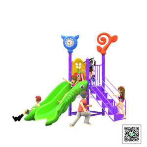 เครื่องเล่นสนามกลางแจ้ง ชุดหอนาฬิกาสไลเดอร์คู่