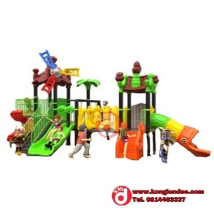 เครื่องเล่นสนาม ชุดกังหันลมสามสไลด์ พร้อมชิงช้า