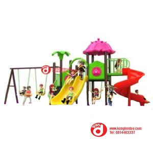 เครื่องเล่นสนาม ชุุดหลังคาดอกไม้ชิงช้า