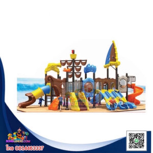 เครื่องเล่นสนาม ชุดสถานีกระดานลื่นป้อมเรือใบ