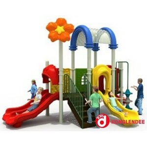 เครื่องเล่นสนาม ชุดหลังคาโค้งกับดอกไม้(สีน้ำเงิน)