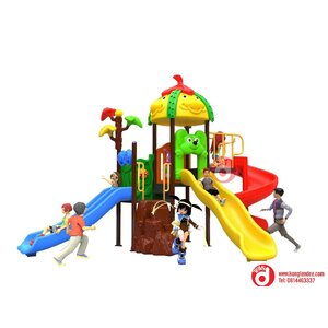 เครื่องเล่นสนามชุดตัวตลกสามสไลด์