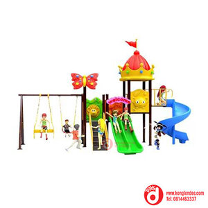 เครื่องเล่นสนาม ชุุดมงกุฎสไลเดอร์ชิงช้า