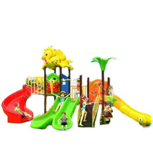 เครื่องเล่นสนามกลางแจ้ง ชุดม้าโพนี่สามสไลด์