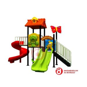 เครื่องเล่นสนาม ชุดบ้านน้อยสองสไลด์