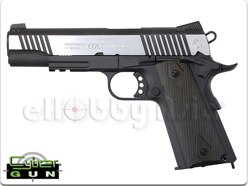 New.CYBERGUN COLT 1911 Rail CO2 GBB Pistol (Dual Tone) ราคาพิเศษ