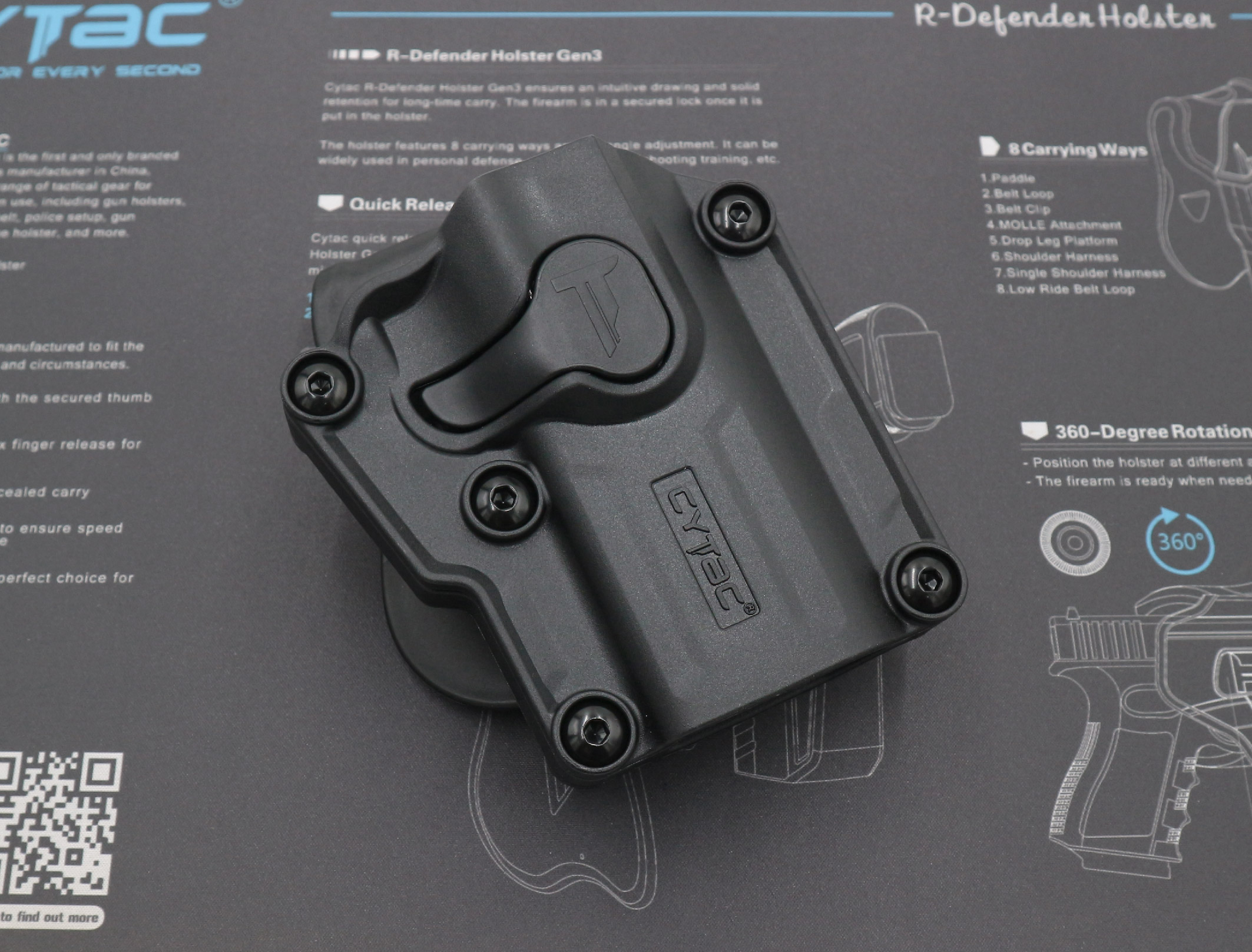 New. Cytac Mega-Fit Holster ⚡️ซองปืนที่ออกแบบมาให้สามารถใช้งานได้หลากหลายรุ่น (ตามตารางแนบ) เช่น Glock , Sig Sauer, CZ , Beretta, Ruger , S&W, Walther, Colt, Taurus และอื่นๆ ⚡️ผลิตจากวัสดุ Polymer เกรดคุณภาพ ⚡️ซองถูกออกแบบให้ปลดล็อคนิ