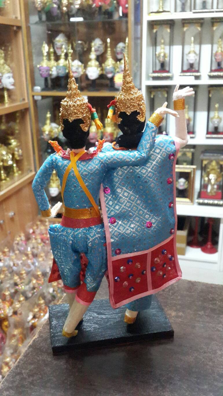 ตุ๊กตา นางรำคู่ พระนาง (สีฟ้า) ขนาด 11 นิ้ว