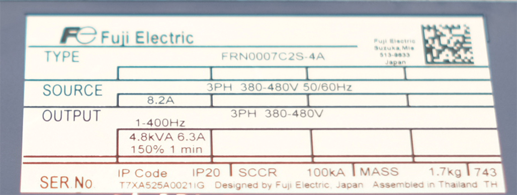 FUJI FRN0007C2S-4A INVERTER 2.2KW 380V 3PH 3แรง งานเบา