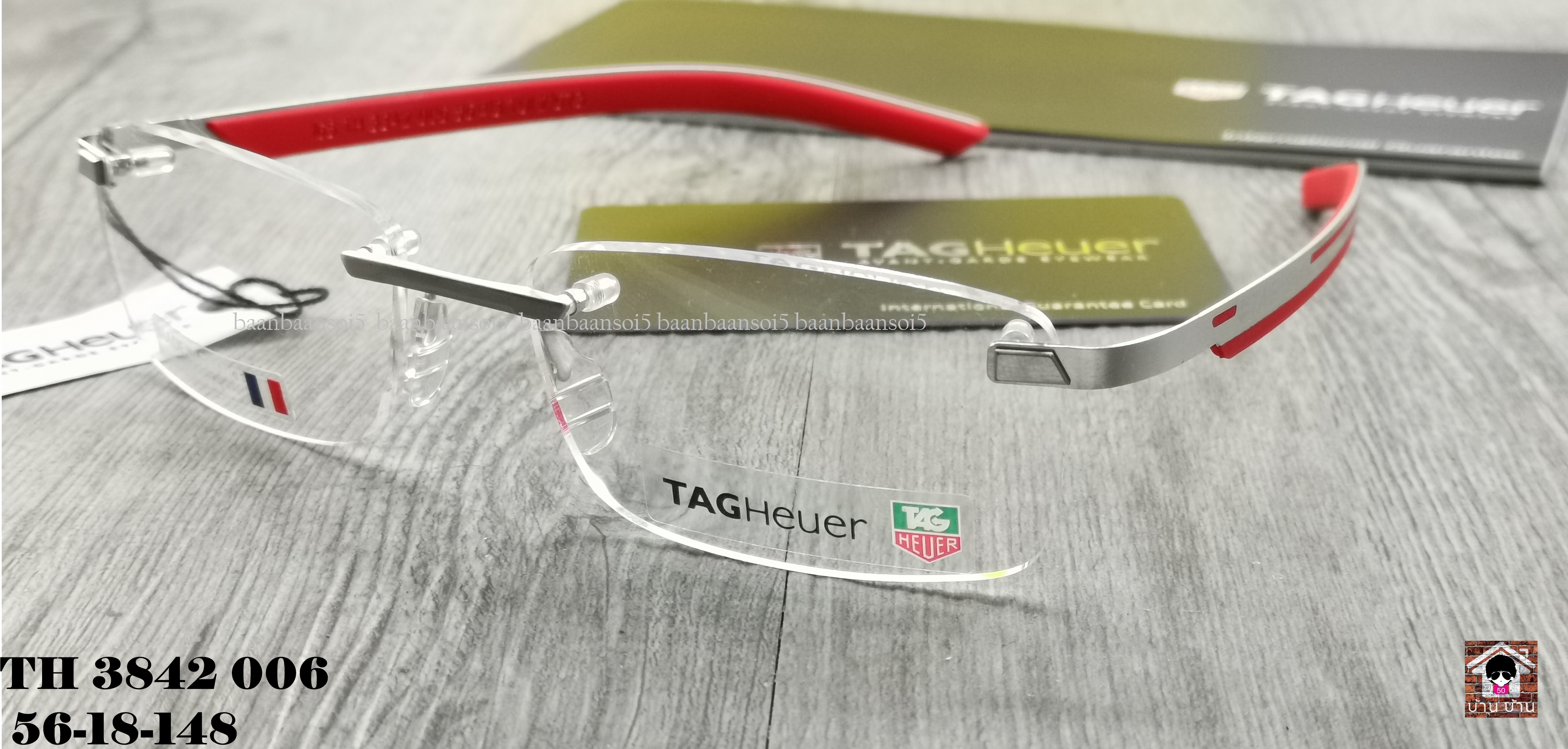 TAG HEUER TH 3842 Eyeglasses Authentic โปรโมชั่น กรอบแว่นตาพร้อมเลนส์ HOYA ราคา 9,900 บาท