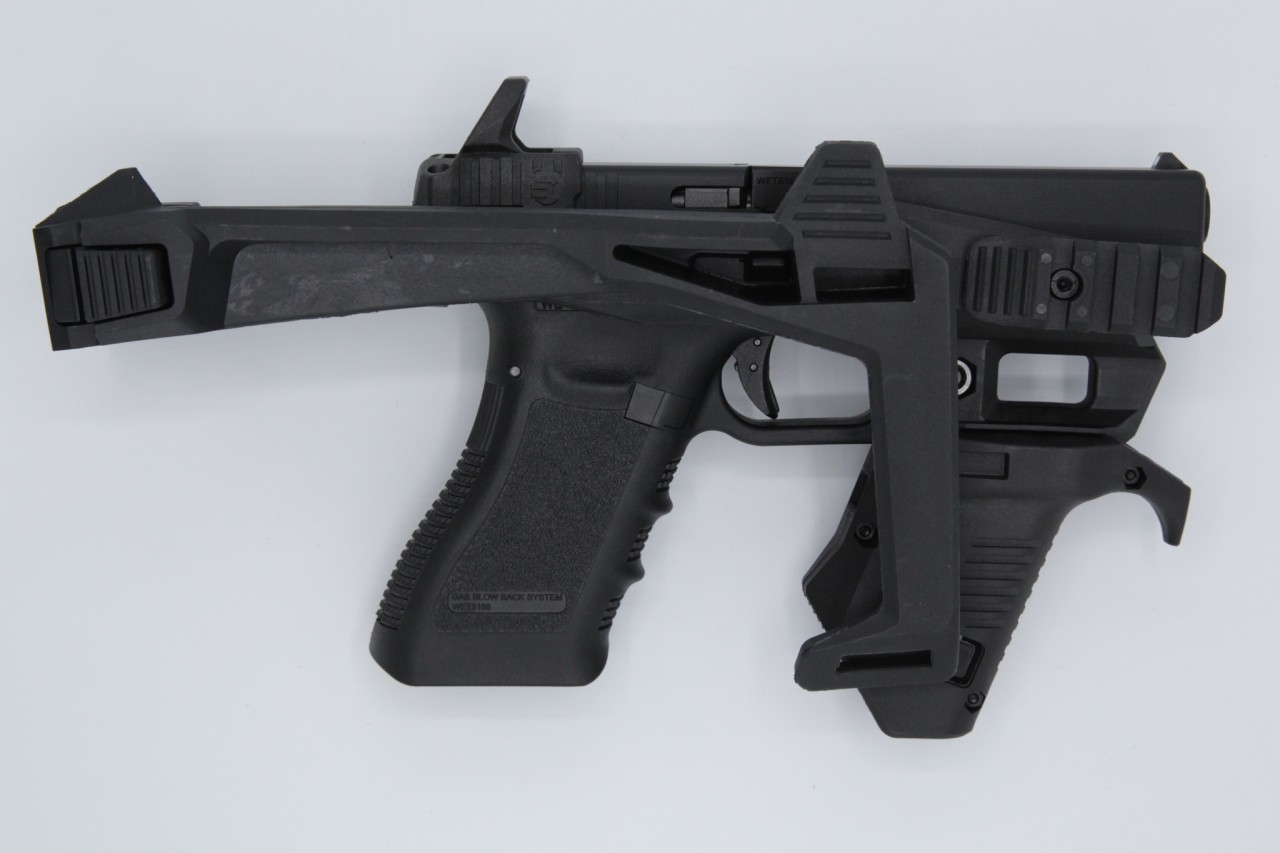 ชุดประกอบปืนสั้น Recover 20/20 สำหรับ Glock (Recover Tactical® 20/20 Stabilizer Kit for Glock) รุ่น Full Kit สำหรับปืน : Glock17,19,34 （ทุกเจน) คุณสมบัติ : วัสดุผลิตจากโพลิเมอร์ คุณภาพสูง ทนความร้อนได้ดีเยี่ยม ขนาดเล็กกระทัดรัด น้ำหนักเบา ติดตั้งง่าย เพีย