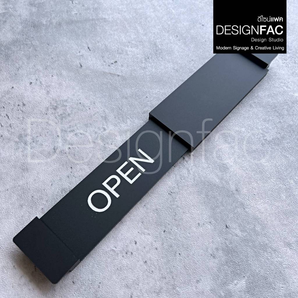 ป้ายเปิดปิดร้าน ป้ายOPEN CLOSED ป้ายเลื่อนติดจากด้านใน ป้ายร้าน โมเดิร์นมินิมอล,Designfac