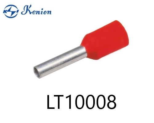 ข้อต่อย้ำปลายสาย แบบเดี่ยวหุ้ม สีแดง LT10008 KENION ใช้กับสายไฟ 1.0 sq.mm