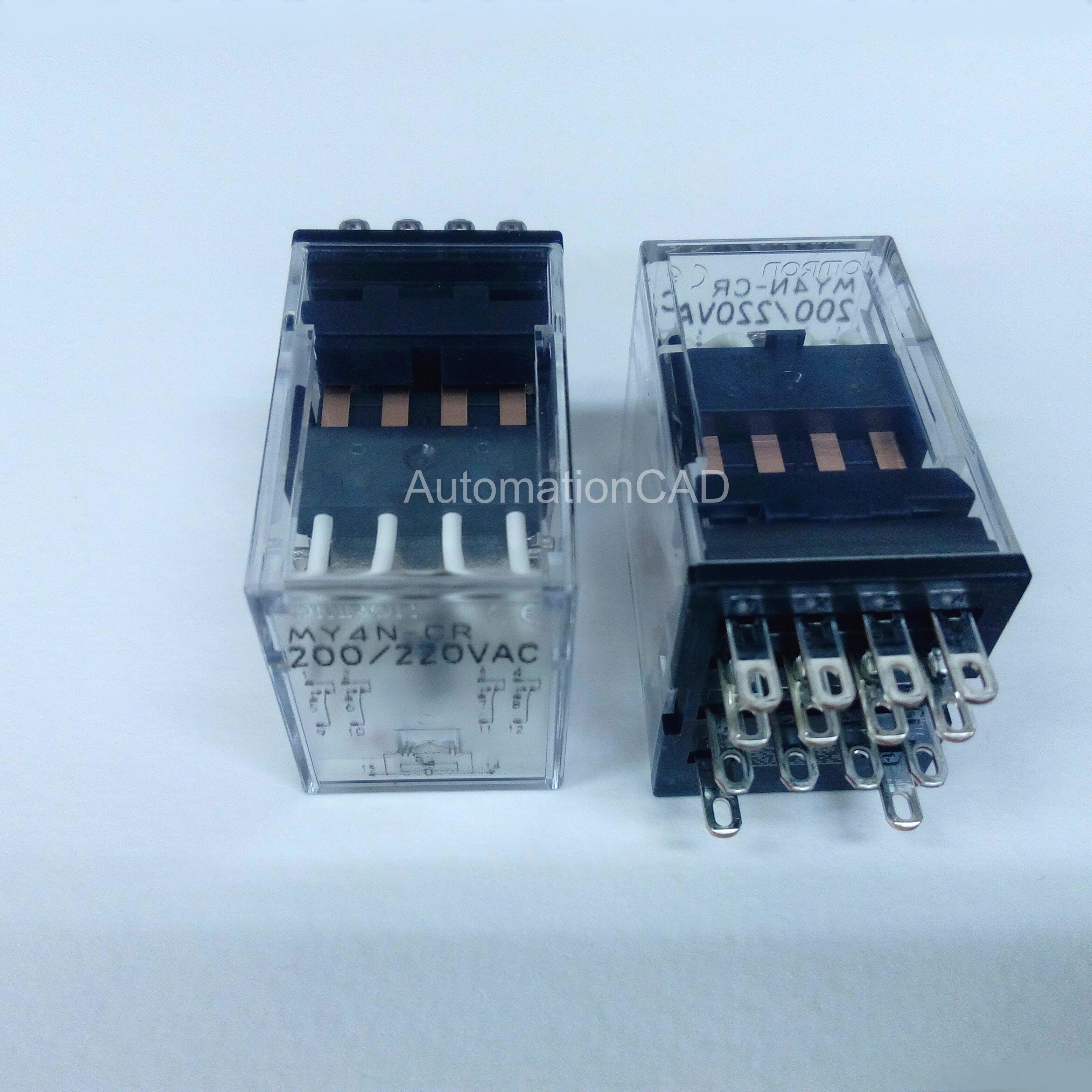RELAY OMRON รีเลย์ 4 contact มีไฟ LED MY4N-CR 200/220 VAC