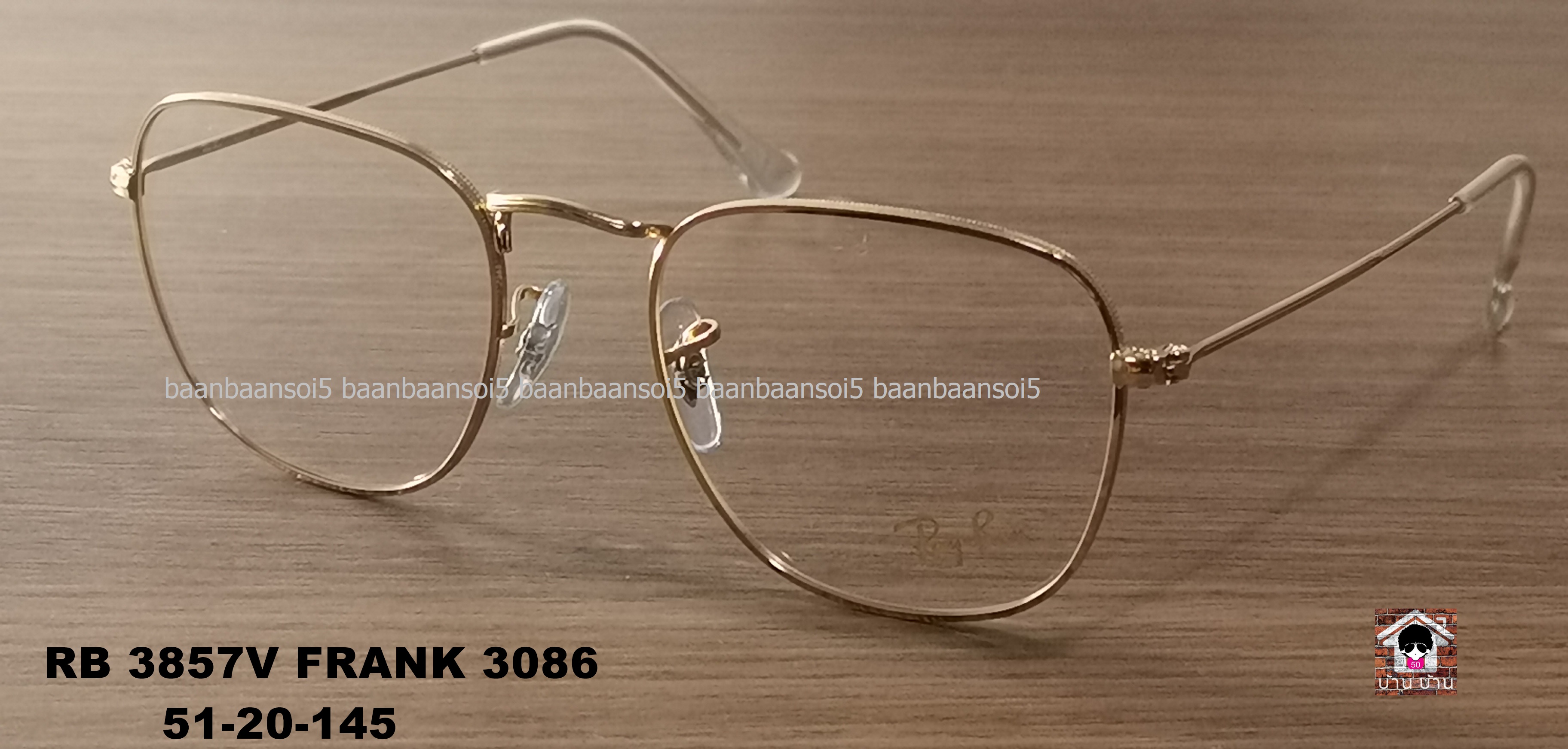 RayBan RX3857V 3086 FRANK โปรโมชั่น กรอบแว่นตาพร้อมเลนส์ HOYA ราคา 4,400 ฿