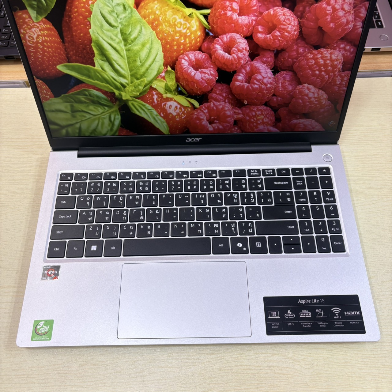 ACER ASPIRE LITE 15 AL15-41P-R47V ประกันศูนย์ 26/02/2027 สภาพเครื่อง 90%
