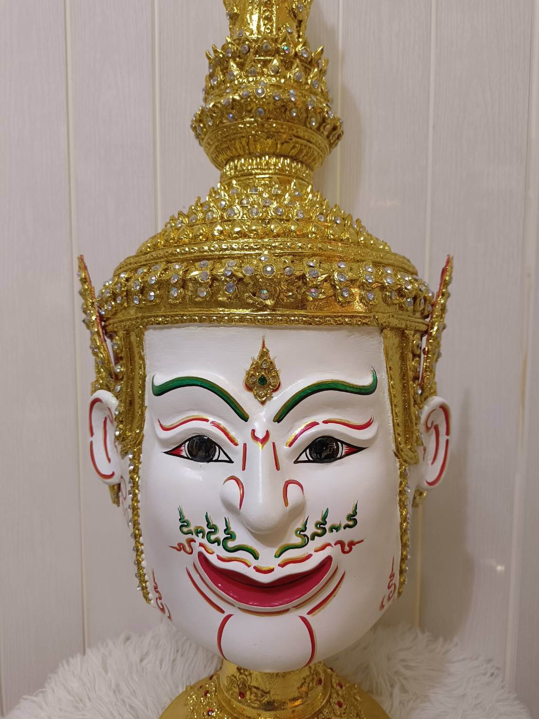 เศียรครู พระอิศวร ขนาดครอบ พร้อมฐานไม้อัดสีแดงฟรี