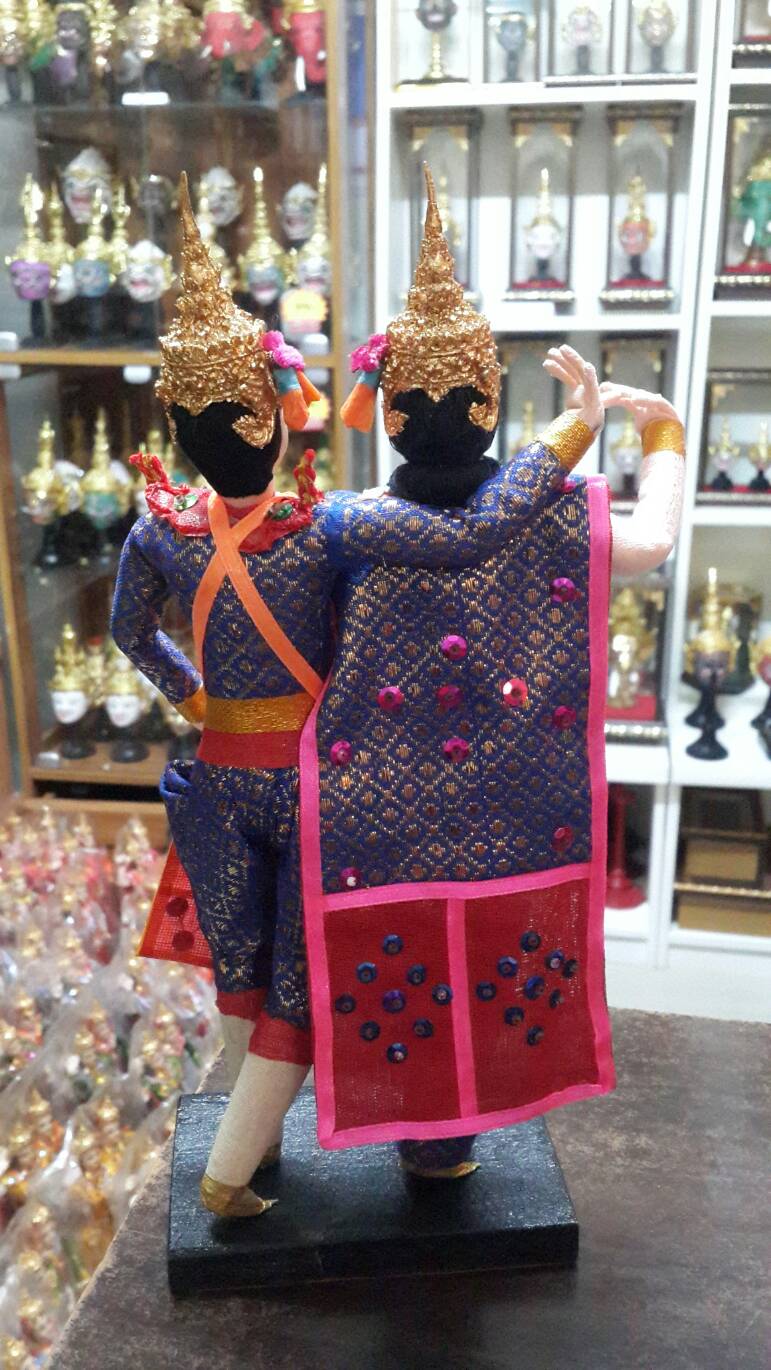 ตุ๊กตา นางรำคู่ พระนาง (สีม่วง) ขนาด 11 นิ้ว