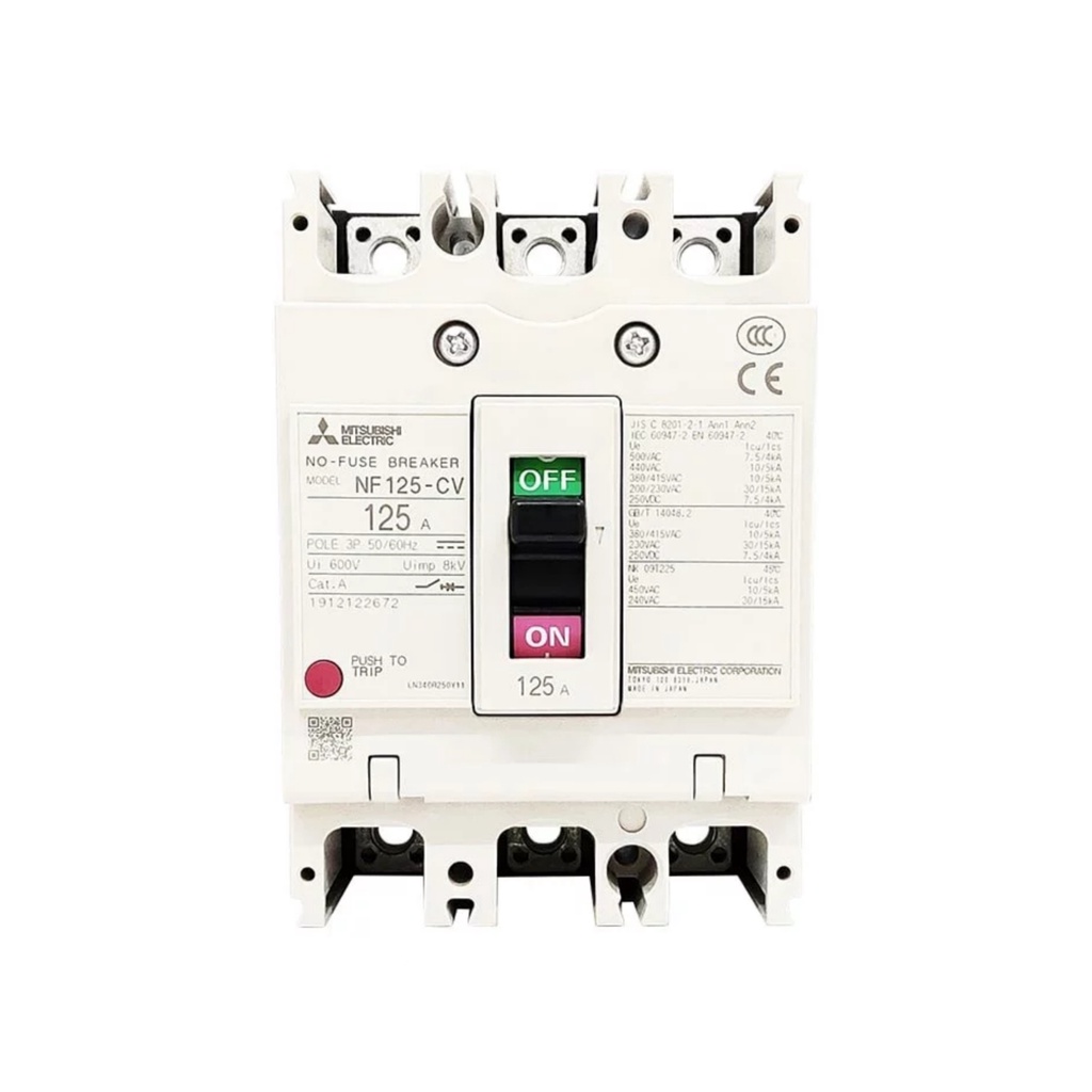 เบรกเกอร์ NF125-CV 3P 125A มิตซูบิชิ MITSUBISHI 125A 3POLE NF125 CV NF125CV