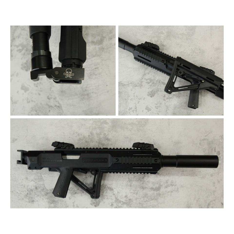 ชุดประกอบปืนสั้น Hera Arms V.2 สำหรับปืน M1911 คุณสมบัติ : #โครงภายในเสริมเหล็กเพิ่มความแข็งแรง #มาพร้อมพานท้าย Magpul CTR และศูนย์หน้า-หลัง พับได้ #พานท้ายสามารถพับได้