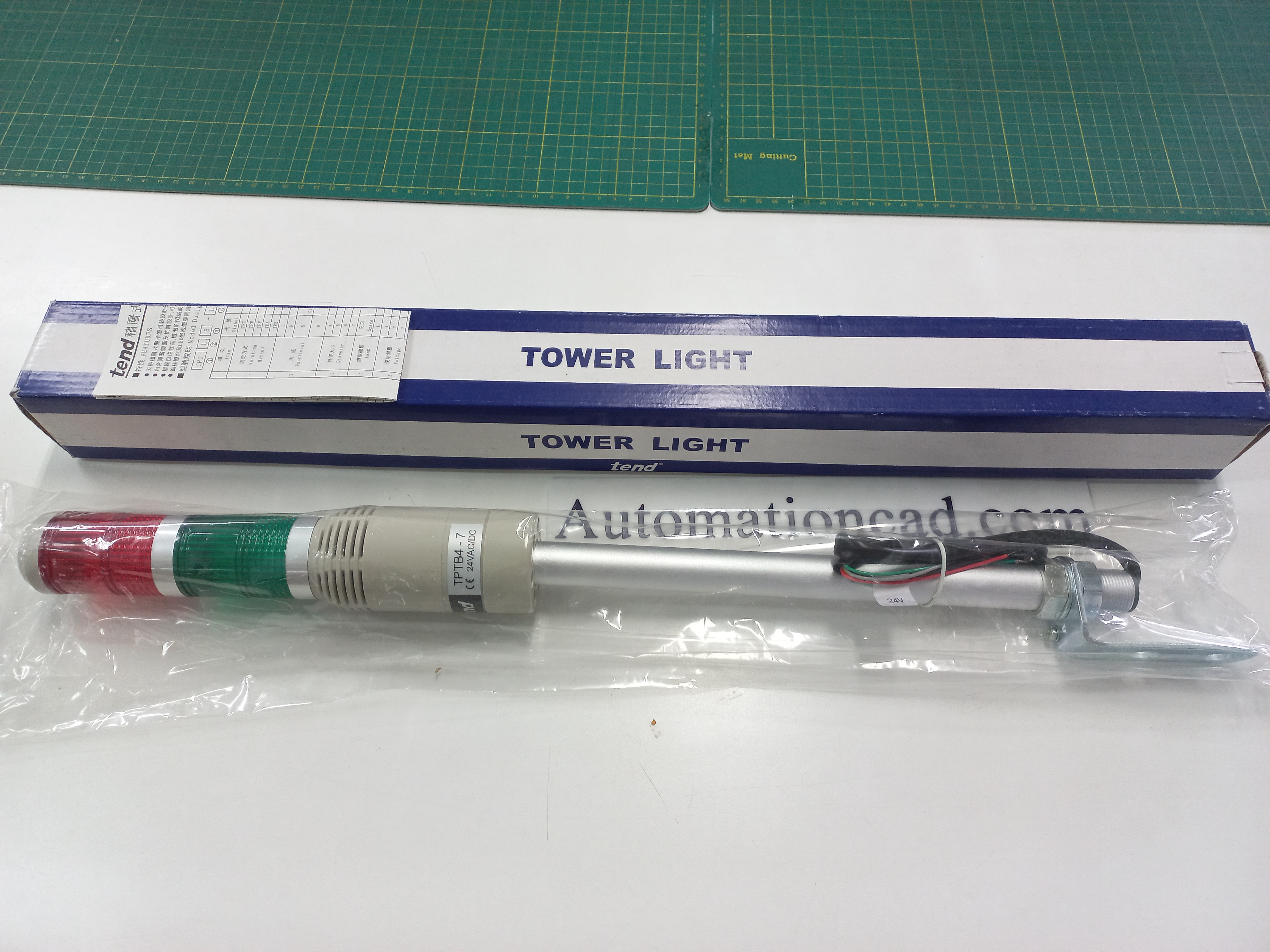 ทาวเวอร์ไลท์ไฟ 2 ชั้น แดง/เขียว 24V TEND ไฟสัญญาณเตือนพร้อมเสียง Tower Light