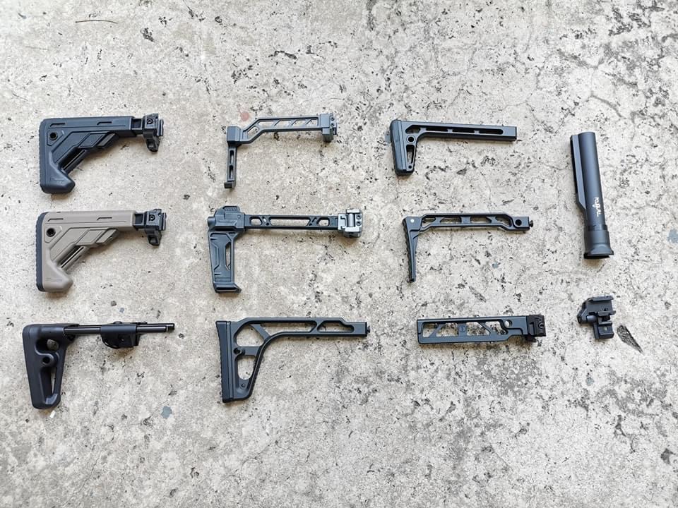 New.พานท้ายปืนแบบยืดหดได้ รุ่น Collapsing / Telescoping Stock สีดำ