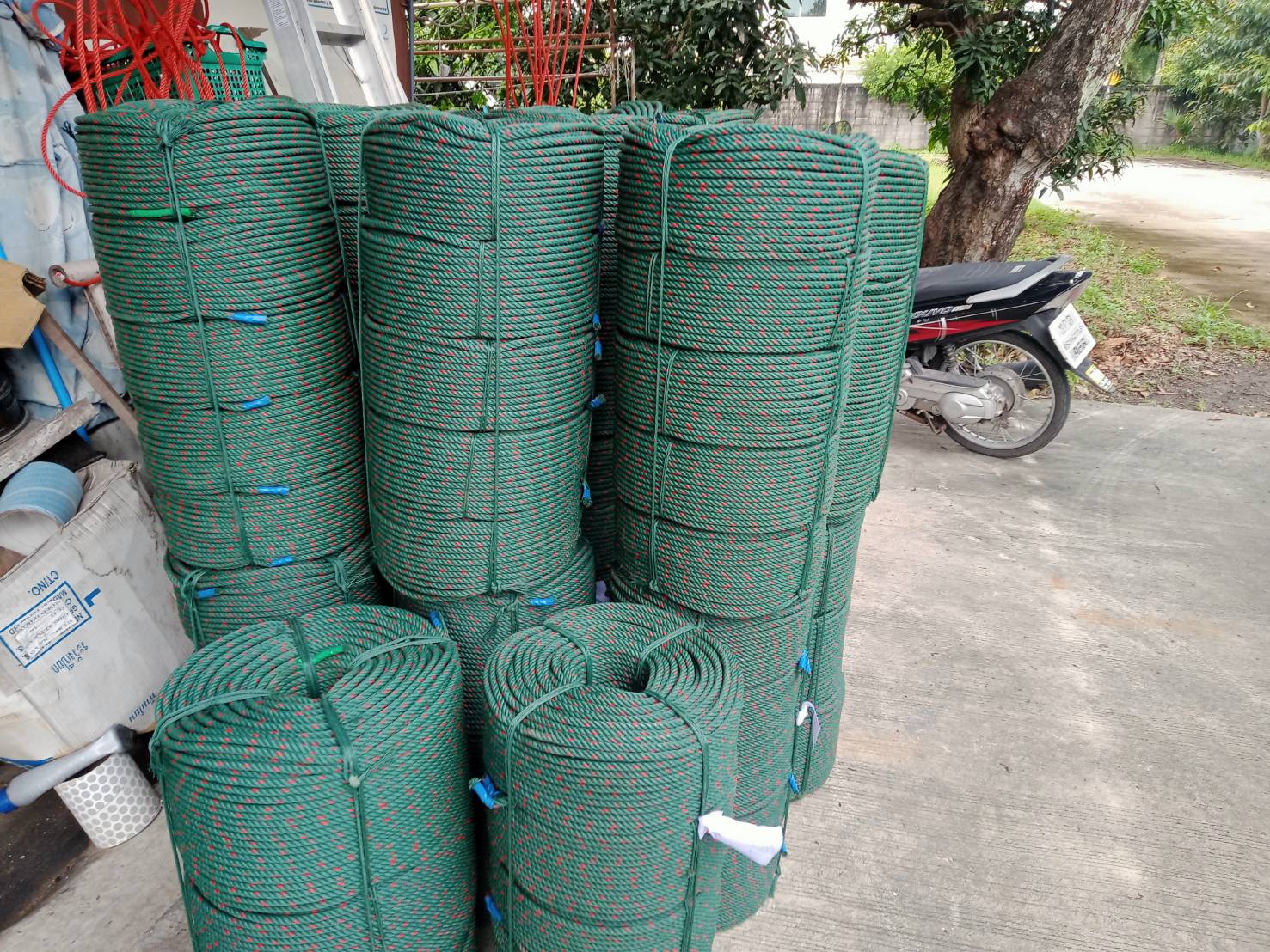 เชือกไนล่อนเขียว เกรดA รุ่นที่ขายดีที่สุด เชือกอเนกประสงค์ ขนาด 4-24 mm.