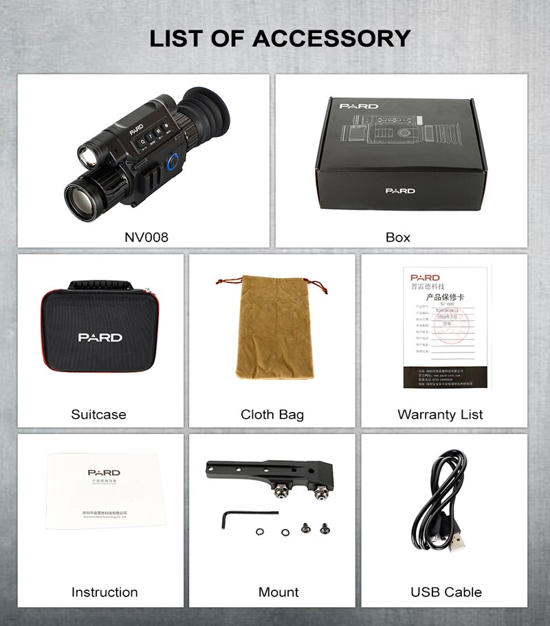 PARD NV008 อินฟราเรด Night Vision Scope WIFI APP 6.5-12X IR Night Vision Riflescope 5 W 850nm NV Monocular ปรับ Picatiny