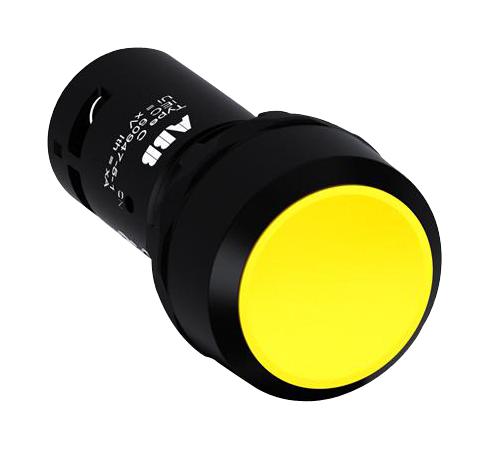 ปุ่มกด ABB 1NO+1NC สวิตซ์กดเด้งกลับ สีเหลือง รู 22 mm Push Button Switch