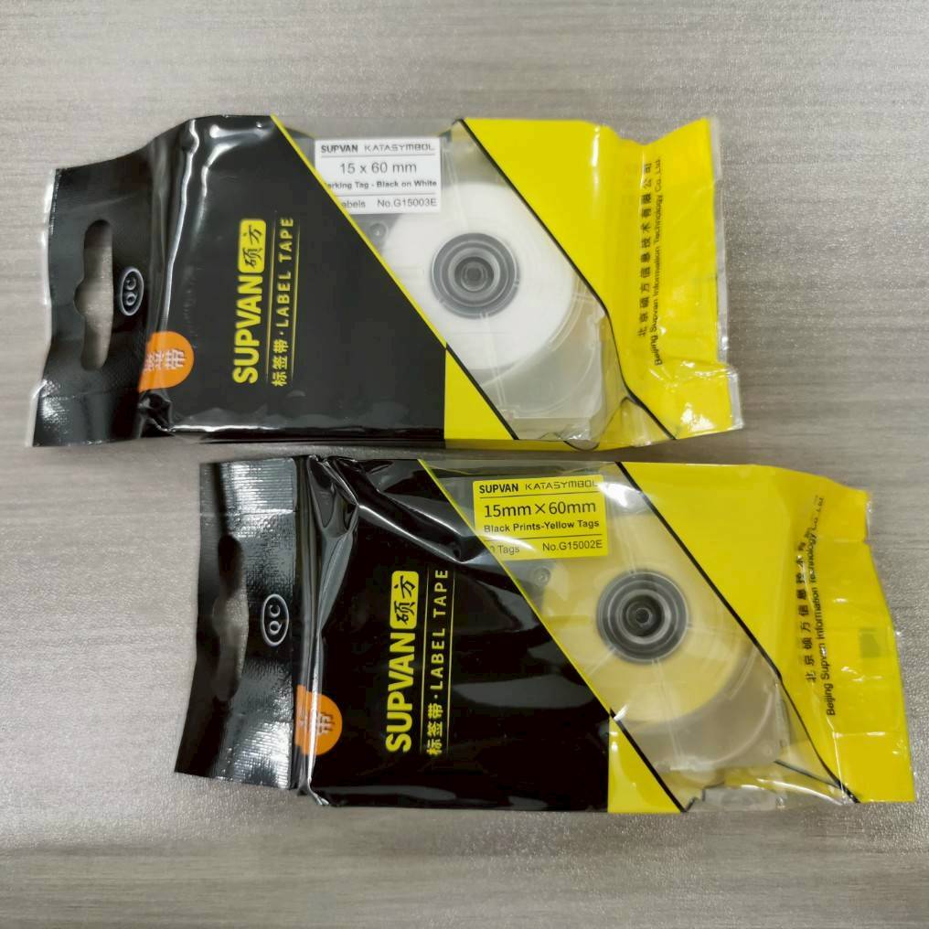 แท็กสายไฟสีขาว G15003E 15x60 mm. Cable tag ยี่ห้อ SUPVAN 30pcs/roll