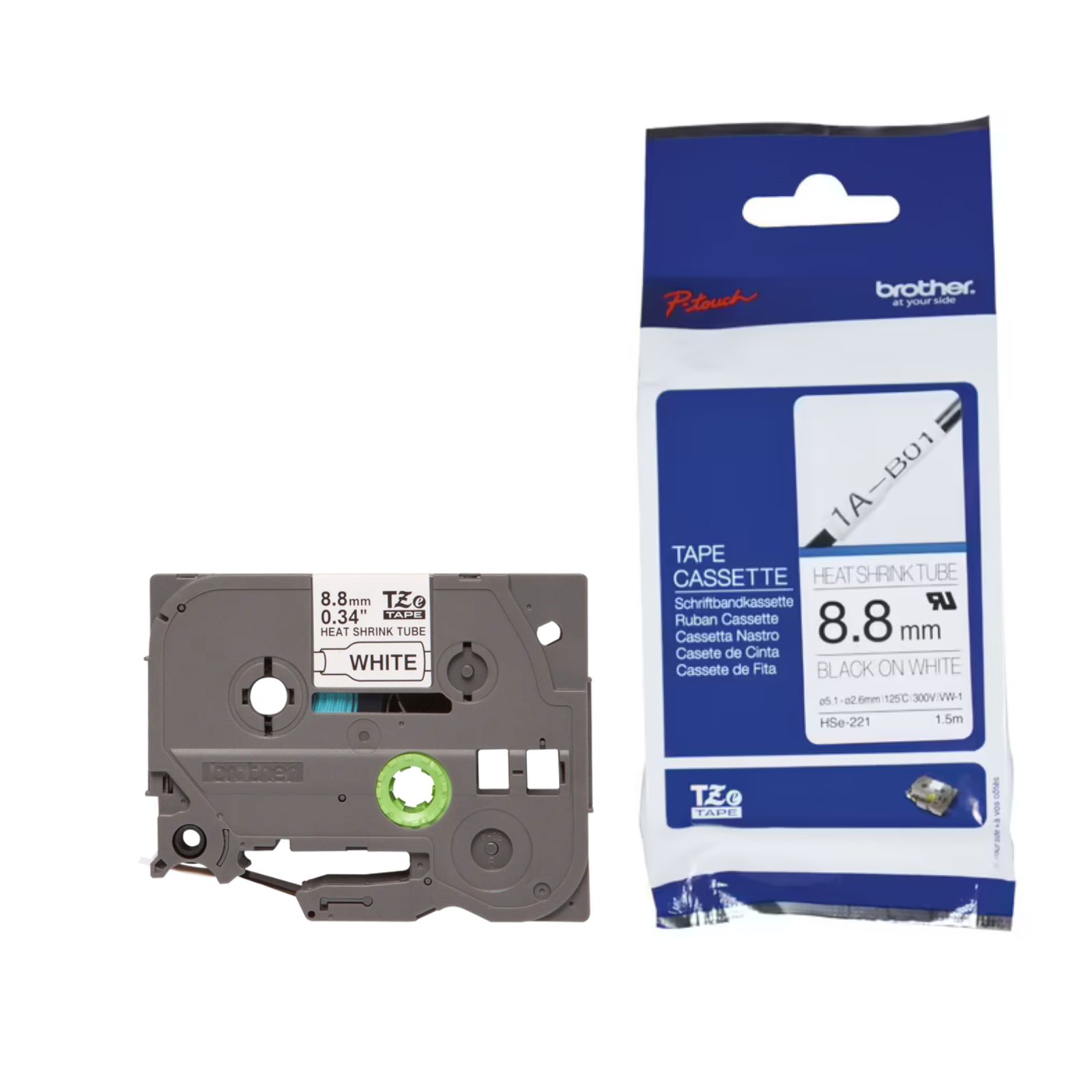 ท่อหดพิมพ์อักษร BROTHER อักษรดำพื้นขาว 8.8 mm for Brother Printer - สำหรับสาย Φ2.6-5.1 mm