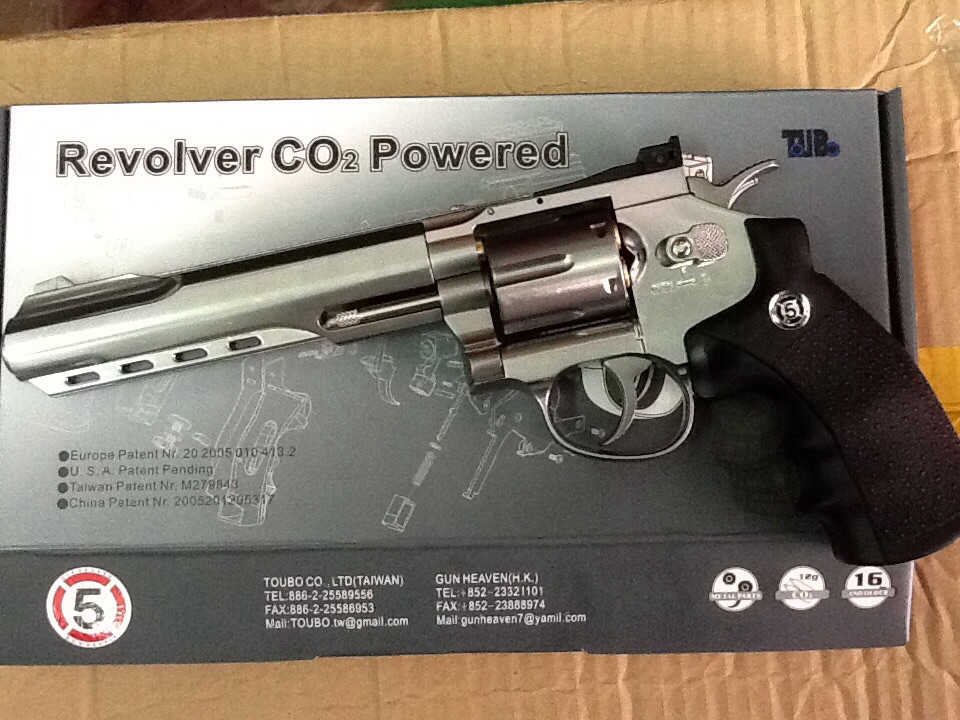 New.ลูกโม่ .357 แม็กนั่ม WinGun Revolver Co2. Powored 708S 6" ลูกเบอร์1