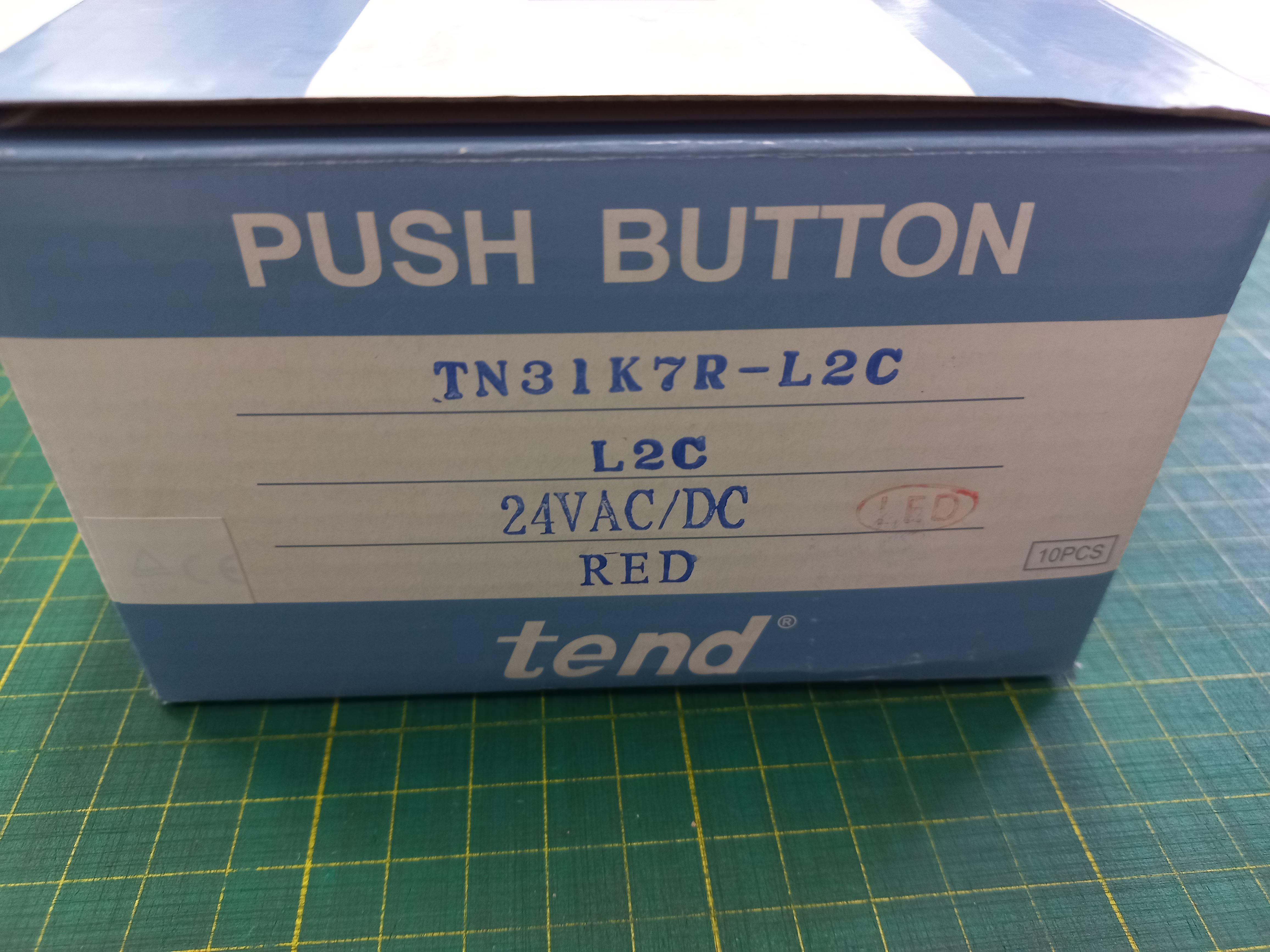 ปุ่มกดมีแลมป์ LED สีแดง Push Button Switch 1NO,1NC รู 30 mm ไฟ 24V AC/DC