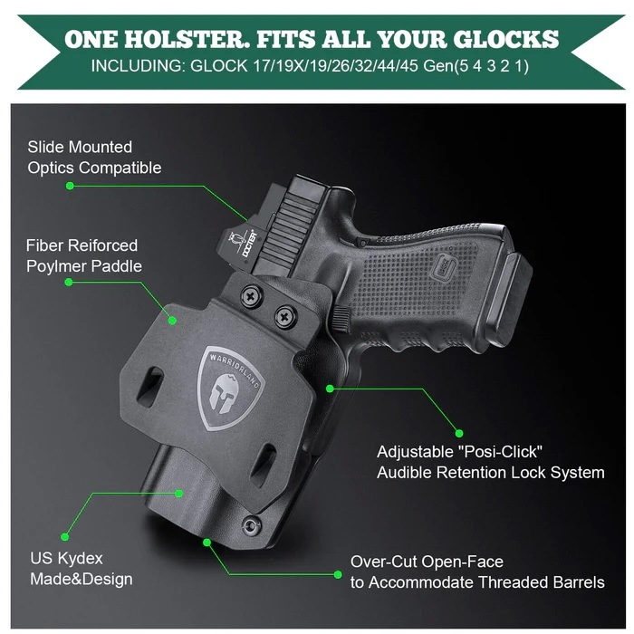 New. ซองพกนอก KYDEX Warriorland Glock 19 Gen1-5 Colt/ Kimber/ Springfield/ S&W/ Ruger/ Taurus/ ( OWB Kydex Holster Warriorland ) 📍Sig Sauer P320 📍Glock 19 Gen1-5 📍Glock 43/43X 📍1911 4.5"-5" ( ไม่มีราง ) Colt/ Kimb
