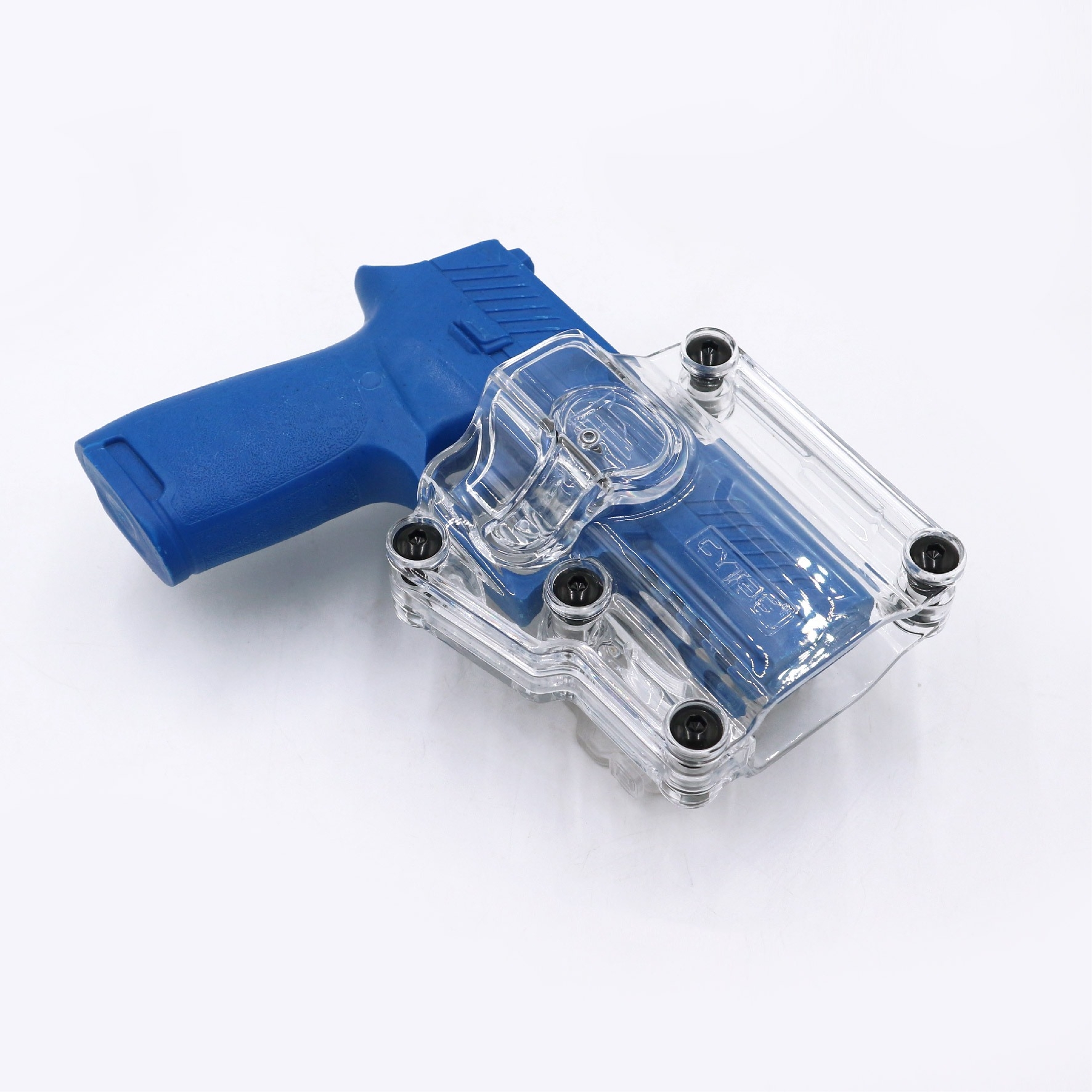 ซอง Megafit แบบใส ( Transparent Cytac Mega-Fit Holster ) -ซองปืนที่ออกแบบมาให้สามารถใช้งานได้หลากหลายรุ่น (ตามตารางแนบ) เช่น Glock , Sig Sauer, CZ , Beretta, Ruger , S&W, Walther, Colt, Taurus และอื่นๆ -ผลิตจากวัสดุ Polymer ชนิดใส -ซองถูกออกแบบให้ปลดล็อคน