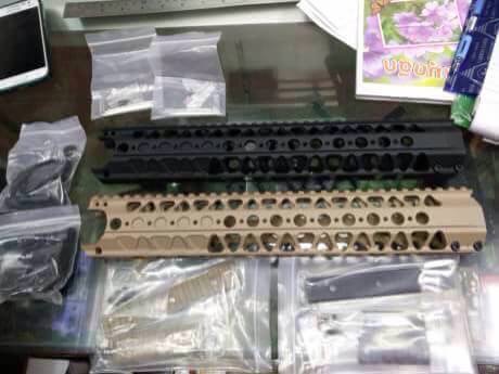 New.Angry gun Wire Cutter Rail System LVOA Style for M4 Cmmg / M4 GBB / AEG 13.5" สีดำ สีทราย ครบชุด ราคาพิเศษ