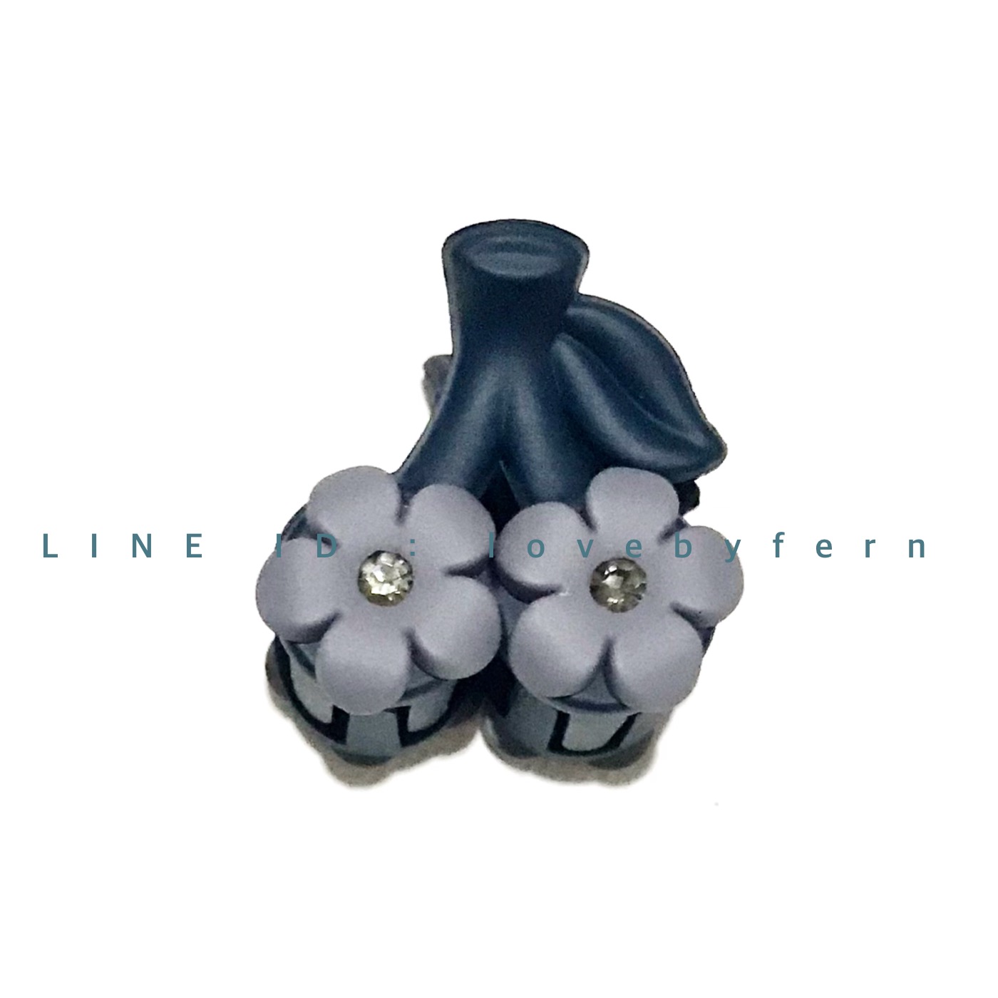 กิ๊บหนีบเล็กเกาหลี ดอกซากุระ-สีกรม/เทา ทรงเชอร์รี่ ขนาด 2.5 cm หนีบช่อผมเล็ก ยางพาราทนมาก สปริงดี แน่น ไม่กินผม #MadeinKorea #กิ๊บเกาหลี lovebyfern